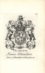 Blason et crête du très noble James Hamilton, 5e duc de Hamilton et Brandon - Andrew Johnston