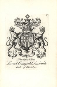 Blason et crête du très noble Lionel Cranfield Sackville, Duc de Dorset - Andrew Johnston