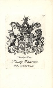 Blason et crête du très noble Philip Wharton - Andrew Johnston