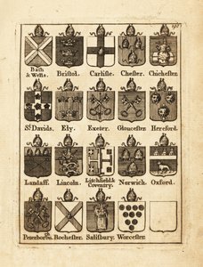 Blason des évêques de Bath & Wells, Bristol, Carlisle, Chester, Chichester, etc