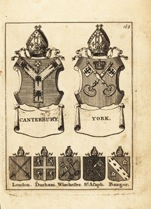 Blason des évêques de Canterbury, York, Londres, Durham, Winchester, St