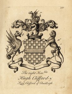 Blason du très honorable Hugh Clifford, Lord Clifford de Chudleigh, 2e baron Clifford de Chudleigh (1663-1730) - Andrew Johnston