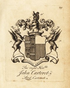 Blason du très honorable John Carteret, Lord Carteret, 2e comte Granville, 7e seigneur de Sercq - Andrew Johnston