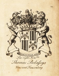 Blason du très honorable Thomas Belasyse, comte de Fauconberg ou Thomas Belassys, vicomte de Fauconberg (1699-1774) - Andrew Johnston