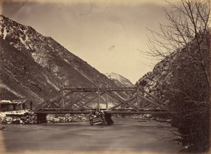 Planche 42. Pont du Mormon Turnpike, embouchure du Weber Canon, 1869 (photo) - Andrew Joseph Russell