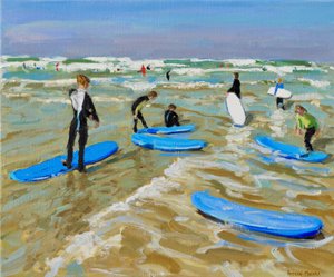 Planches de surf bleues, Bude, 2019