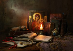 Madonna et la lumière des bougies - Andrey Morozov