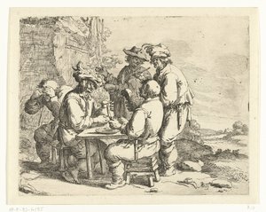 Paysans ivres à une table