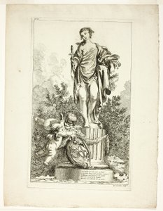 Deux amants remerciant la statue de la santé