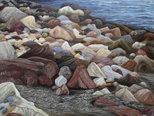 Pierres de rivage colorées