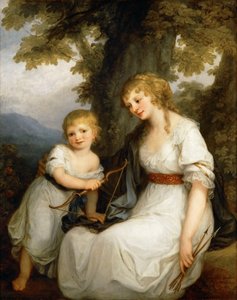 Portrait de Barbara Juliane von Krüdener 1764-1824 avec son fils Paul - Angelica Kauffmann