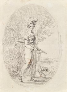Chasseresse avec chien - Angelica Kauffmann