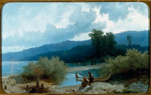 Paysage de lac Peinture par Angelo Beccaria (1820-1897) 1862 Dim 55,5x90,3 cm Gênes, Galleria d