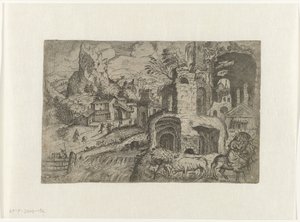 Paysage avec la Fuite en Égypte - Angelo Falconetto (attributed to)