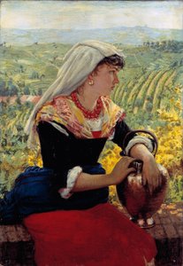 Portrait de sa femme en vêtements de Monferrato - Angelo Morbelli