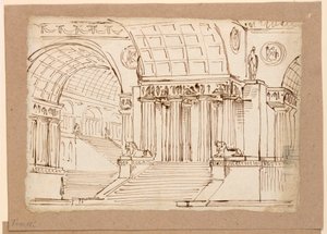 Décor de scène, bâtiment antique avec voûtes - Angelo Toselli