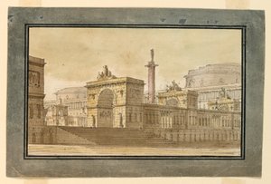 Décor de scène, groupe de bâtiments du palais - Angelo Toselli