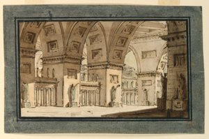 Décor de scène, intérieur du palais - Angelo Toselli