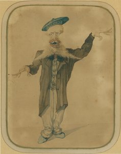 Caricature de Telemaco Signorini revenant de Paris, vers 1884 (tempera sur carton) - Angiolo Tricca