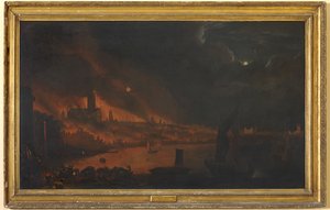 Le Grand Incendie de Londres, c.1666-1700 - Anglo Dutch School