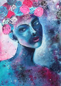 La femme aux fleurs cosmiques