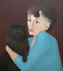 Femme avec un chat - Anna Phillips