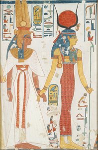 Copie de peinture murale de la tombe de la reine Nefertari, Thèbes, 20ème siècle - Anna