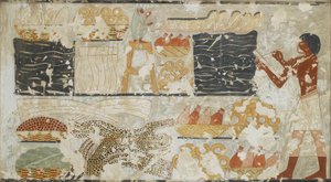 Copie de peinture murale, tombe privée 100 de Rekhmire, Thèbes, 20e siècle - Anna