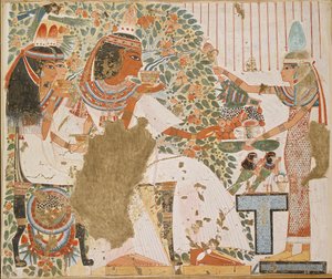 Copie de peinture murale, tombe privée 51 de Userhet, Thèbes, 20e siècle - Anna