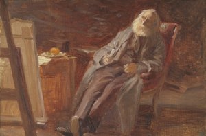 Le peintre Vilhelm Kyhn fumant sa pipe