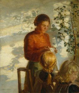 Aux petites filles, enseignez la couture, c.1910 - Anna Kirstine Ancher