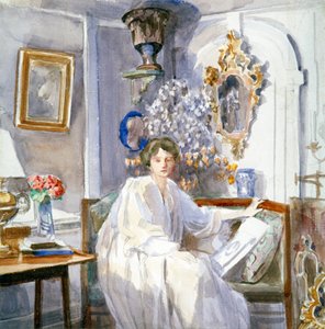 Jeune femme en blanc, vers 1864-1930 - Anna Lea Merritt