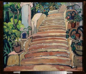 Escalier dans un jardin - Anna Mikhaylovna Zelmanova Tchudovskaya