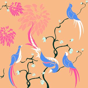 Oiseaux en fleurs