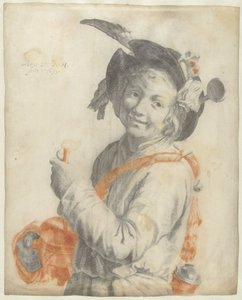 Garçon jouant du rommelpot - Anna van N.H.