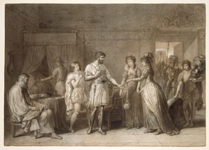 Bayard refuse les cadeaux de son hôtesse, à Brescia - Anne-Louis Girodet de Roucy-Trioson
