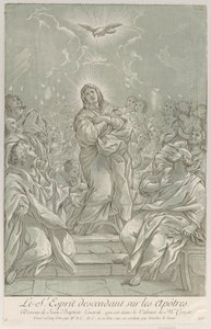 La Pentecôte, avec la Vierge au centre, le Saint-Esprit au-dessus, et les Apôtres, vers 1729 - Anne Claude Philippe de Caylus