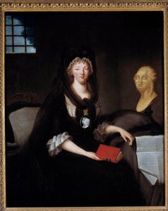Portrait de Marie-Antoinette (1755-1793) en grand deuil à la prison du Temple - Anne Flore Millet de Brehan
