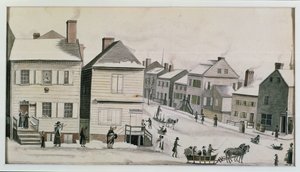 Le coin de Warren et Greenwich Street, 1809 - Anne Marguerite Hyde de Neuville