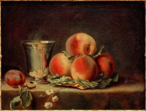 Pêches et gobelet en argent - Anne Vallayer Coster