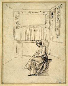 Une femme assise dans une pièce - Annibale Carracci