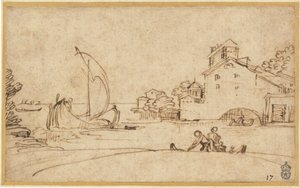 Paysage avec figures près d
