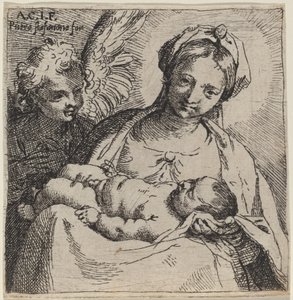 Madone et enfant avec un ange - Annibale Carracci