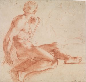 Sitzender männlicher Akt - Annibale Carracci