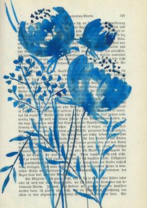 Aquarelles botaniques bleues