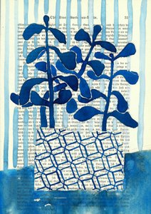 Plantes bleues géométriques
