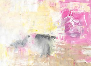 Flux abstrait rose et jaune - Annick