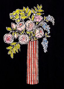 Vase aux motifs floraux éclatants - Annick