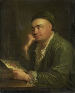 Un homme avec un dessin de fleurs, soi-disant portrait de Jacob Feitama Jr, marchand à Amsterdam - Anonymous