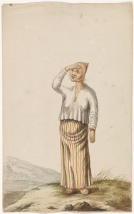 Femme albinos avec main devant les yeux - Anonymous
